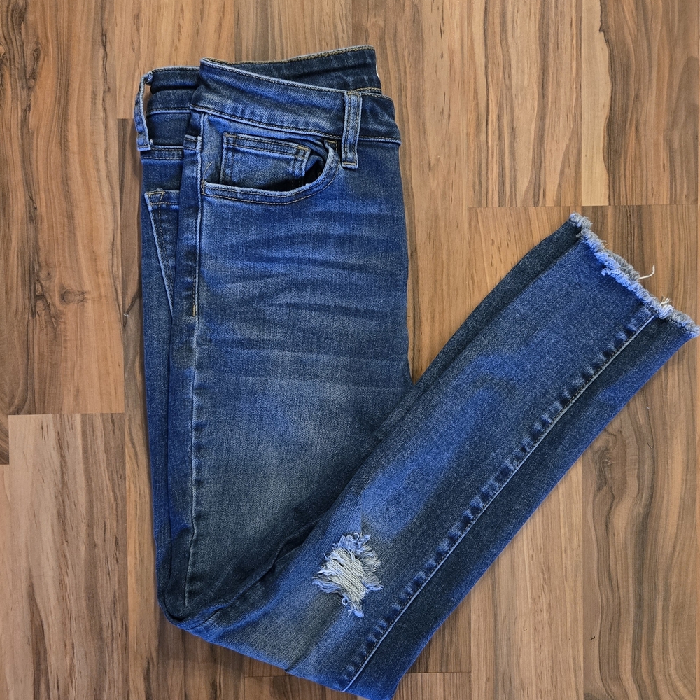 VERVET BY FLYING MONKEY Distressed Blue Ankle Jeans